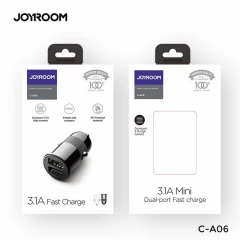 Incarcator Auto Dual USB, Fast Charging 3.1A, 15W - JoyRoom (C-A06) - Negru Negru