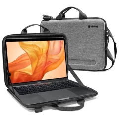 Geanta pentru Macbook Pro 16 si iPad Pro 12.9 - Tomtoc FancyCase Laptop Shoulder Bag (A25F2G2) - Gri Gri