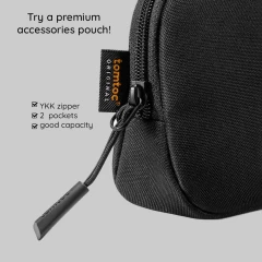 Geanta Accesorii cu 2 Buzunare Interioare, din PET Reciclat - Tomtoc (A13P1D1) - Negru Negru