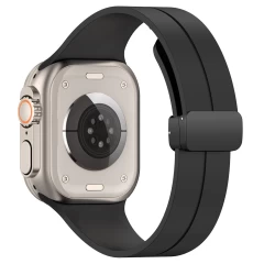 Curea pentru Apple Watch 1/2/3/4/5/6/7/8/SE/SE 2/Ultra (42/44/45/49mm) - Techsuit Watchband (W011) - Roz Negru 