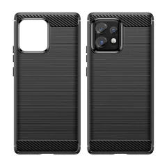 Husa pentru Motorola Edge 40 Pro - Techsuit Carbon Silicone - Negru Negru