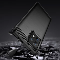 Husa pentru Motorola Edge 40 Pro - Techsuit Carbon Silicone - Negru Negru