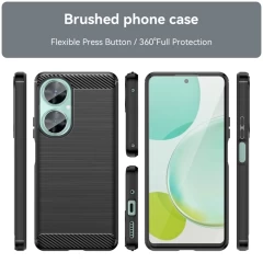 Husa pentru Huawei nova 11i - Techsuit Carbon Silicone - Negru Negru