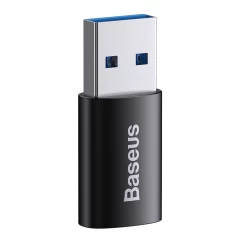 Adaptor din Aluminiu OTG, USB 3.1 la Type-C, 10Gbps - Baseus Ingenuity Series (ZJJQ000101) - Negru Negru