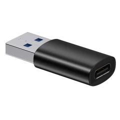 Adaptor din Aluminiu OTG, USB 3.1 la Type-C, 10Gbps - Baseus Ingenuity Series (ZJJQ000101) - Negru Negru