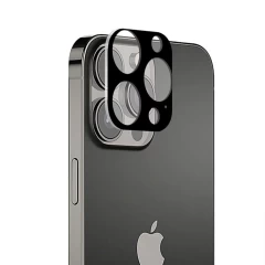 Folie Camera pentru iPhone 15 Pro / 15 Pro Max - Techsuit Full Camera Glass - Negru Negru