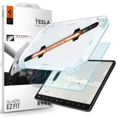 Folie pentru Display Auto Tesla Model Y / 3 - Spigen Glas.tR EZ-FIT - transparenta