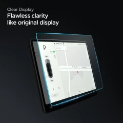 Folie pentru Display Auto Tesla Model Y / 3 - Spigen Glas.tR EZ-FIT - transparenta transparenta