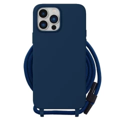 Husa pentru iPhone 15 - Techsuit Crossbody Lanyard - Negru Albastru 