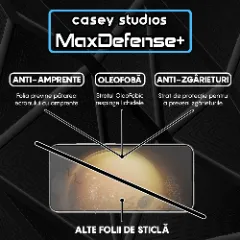 Folie Sticla Samsung Galaxy S23 Plus / S22 Plus 5G Casey Studios Full Screen 9H, Kit de Instalare Cadou, Full Glue, Sticla Securizata Negru