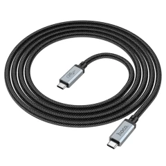 Cablu de Date Type-C la Type-C 100W, 5A, 4K@60Hz, 2m - Hoco (US05) - Black Negru