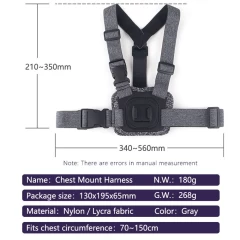 Suport pentru Camera cu Prindere la Piept - Techsuit (JX-002) - Gray Gri