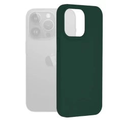 Husa pentru iPhone 15 Pro Max - Techsuit Soft Edge Silicone - Dark Green Verde