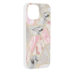 Husa pentru iPhone 15 - Techsuit Marble Series - Pink Hex Roz
