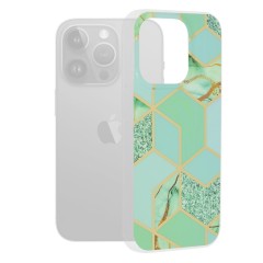 Husa pentru iPhone 15 Pro - Techsuit Marble Series - Green Hex
