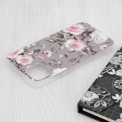 Husa pentru iPhone 15 Plus - Techsuit Marble Series - Bloom of Ruth Gray Gri