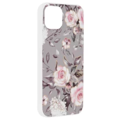 Husa pentru iPhone 15 Plus - Techsuit Marble Series - Bloom of Ruth Gray Gri