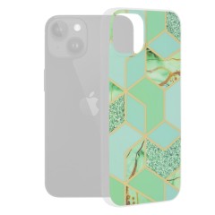 Husa pentru iPhone 15 Plus - Techsuit Marble Series - Green Hex
