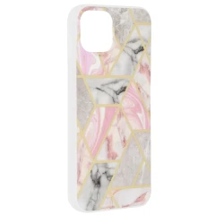 Husa pentru iPhone 15 Plus - Techsuit Marble Series - Pink Hex Roz