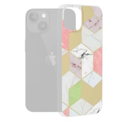 Husa pentru iPhone 15 Plus - Techsuit Marble Series - Chloe White Mov 