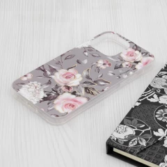 Husa pentru iPhone 15 Pro Max - Techsuit Marble Series - Bloom of Ruth Gray Gri