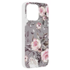 Husa pentru iPhone 15 Pro Max - Techsuit Marble Series - Bloom of Ruth Gray Gri