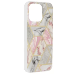 Husa pentru iPhone 15 Pro Max - Techsuit Marble Series - Pink Hex Roz