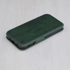 Husa pentru iPhone 15 Pro Max Techsuit Safe Wallet Plus, Green Verde