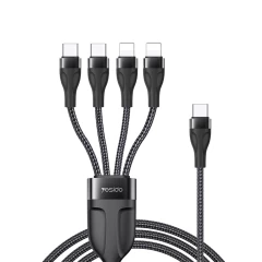 Cablu Type-C la 2 x Lightning, 2 x Type-C, 1.2m, 4A - Yesido (CA110) - Black Negru