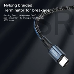Cablu de Date Type-C la Type-C, 3A, 60W, 480Mbps, 1.2m - Yesido (CA96) - Black Negru