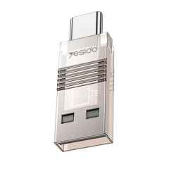 Cititor de Carduri TF, USB, Type-C, 480Mbps - Yesido (GS21) - Transparent transparenta