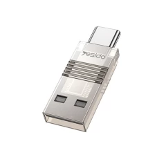 Cititor de Carduri TF, USB, Type-C, 480Mbps - Yesido (GS21) - Transparent transparenta