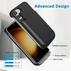 Husa pentru Samsung Galaxy S23 Plus cu Baterie de 6000mAh - Techsuit Power Pro - Black Negru