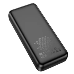 Baterie Externa 2x USB, Type-C, Micro-USB, 2A, 20000mAh - Hoco Smart (J111A) - Black Negru