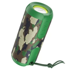 Boxa Wireless BT 5.1, FM, Card TF, Disk U, Lumini RGB, 10W, 1200mAh - Hoco Artistic Sports (BS48) - Camouflage camuflaj
