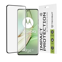 Folie pentru Motorola Edge 40 / Edge (2023) - Techsuit 111D Full Cover / Full Glue Glass / 3D Curved Screen - Black Negru