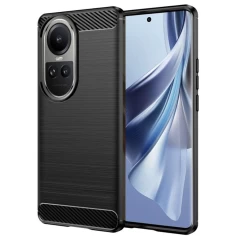 Husa pentru Oppo Reno10 / Reno10 Pro - Techsuit Carbon Silicone - Black Negru