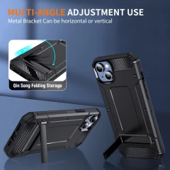 Husa pentru iPhone 15 Plus - Techsuit Hybrid Armor Kickstand - Black Negru