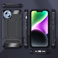 Husa pentru iPhone 15 - Techsuit Hybrid Armor Kickstand - Black Negru