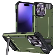 Husa pentru iPhone 15 Pro Max - Techsuit Hybrid Armor Kickstand - Blue Verde 