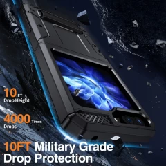 Husa pentru Samsung Galaxy Z Flip5 - Techsuit Hybrid Armor Kickstand - Black Negru