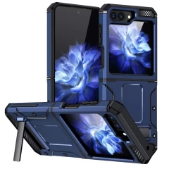 Husa pentru Samsung Galaxy Z Flip5 - Techsuit Hybrid Armor Kickstand - Black Albastru 