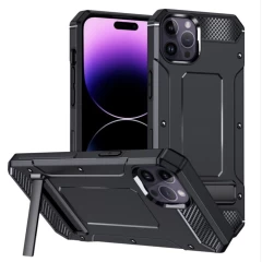 Husa pentru iPhone 14 Pro - Techsuit Hybrid Armor Kickstand - Black Negru