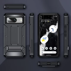 Husa pentru Google Pixel 8 - Techsuit Hybrid Armor Kickstand - Black Negru