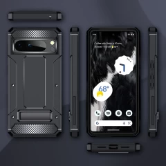 Husa pentru Google Pixel 8 Pro - Techsuit Hybrid Armor Kickstand - Black Negru