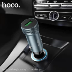 Incarcator de Smartphone pentru Masina Fast Charging, 18W - Hoco (Z49A) - Metal Gray Gri