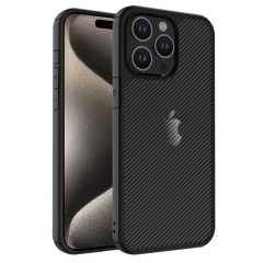 Husa pentru iPhone 15 Pro - Techsuit Carbon Fuse - Black Negru