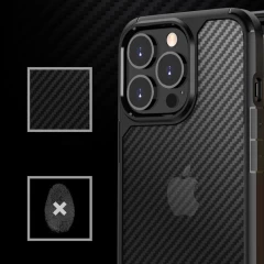 Husa pentru iPhone 15 Pro Max - Techsuit Carbon Fuse - Black Negru