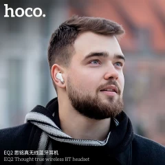 Casti Bluetooth TWS, Bluetooth 5.3, Voice Assistant - Hoco (EQ2) - Black Negru