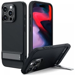 Husa pentru iPhone 15 Pro Max - ESR Air Shield Boost Kickstand - Translucent Black Negru